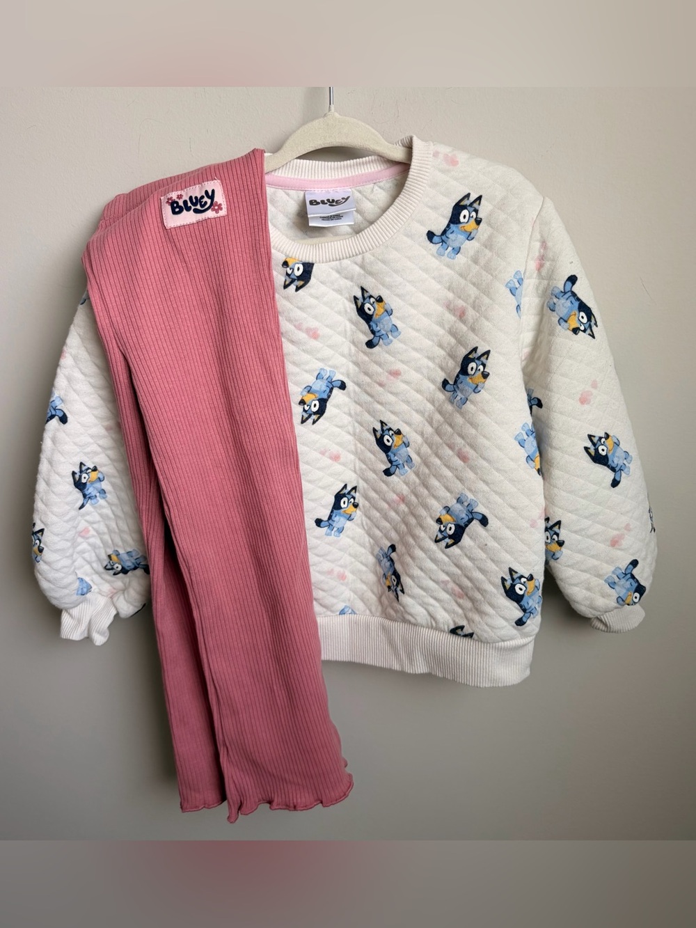 Bluey Girls' Pink & White Quilted Set